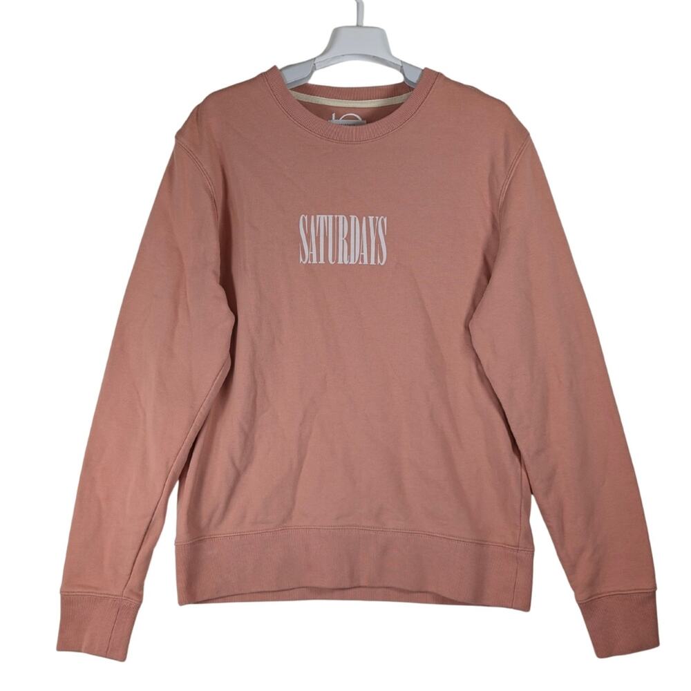 Saturdays NYC Bowery Logo Print Loopback Cotton Jersey Sweatshirt  Men’s Size M